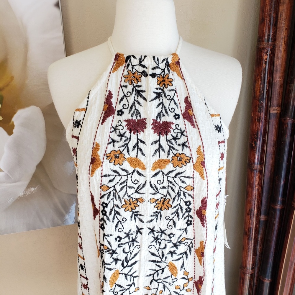 Willow & Clay ~ Cream Floral Halter Dress ~ Size S - Picture 3 of 3